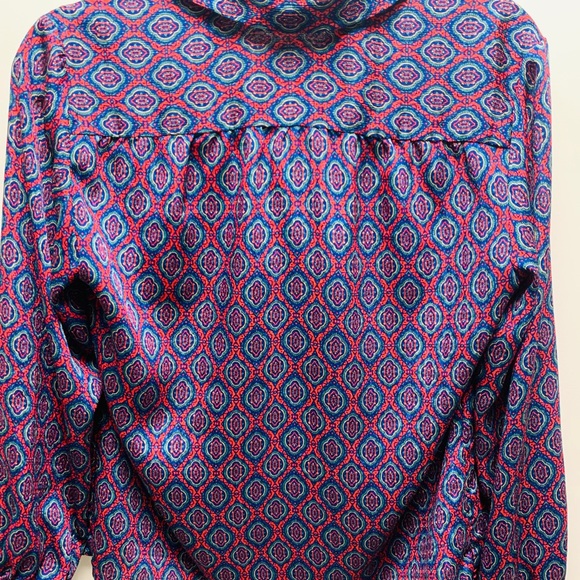 Vintage Printed button down long sleeve blouse - Picture 4 of 5